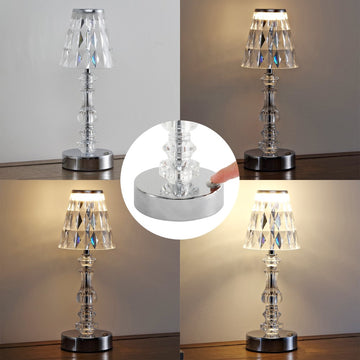 Lillian 12.75" Bohemian Classic Acrylic Rechargeable Integrated LED Table Lamp - JONATHAN Y